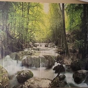 Serene Forest Waterfall Wall Art